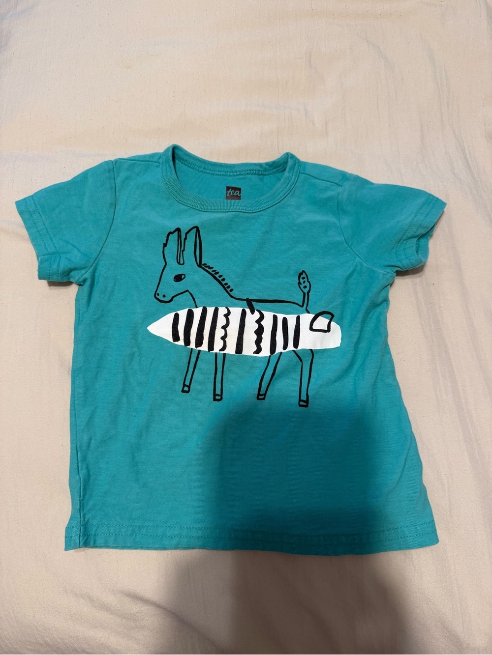 Tea Collection Kids' Teal Graphic Donkey Tee Size 12-18 Months